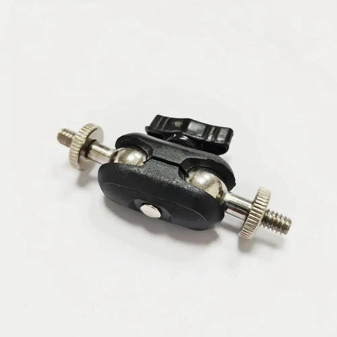 2 Pack Heavy Duty Clamp Mount Arm With Dual Head 17mm Ball Joint and One Quarter Inch Screw Connector in black and silver