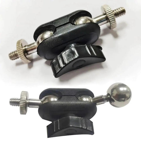 2 Pack Heavy Duty Clamp Mount Arm with Dual Head 17mm Ball Joint and One Quarter Inch Screw Connector for GoPro and Cameras