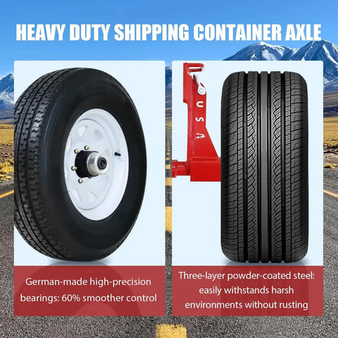 Heavy Duty Container Wheel Kit With Six Lug Wheels And Carbon Steel U Shackle Bundles for Moving 20 to 40 Foot Shipping Containers