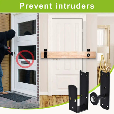 Heavy Duty 2x4 Door Barricade Brackets With Rotating Lock, 4mm Steel U Brackets For Door Reinforcement on home door