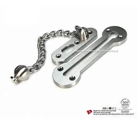 Extra Thick Door Chain Lock With 3mm SUS304 Stainless Steel Die Cast Heavy Duty Inside Door Security Chain Guard Brushed Nickel Finish