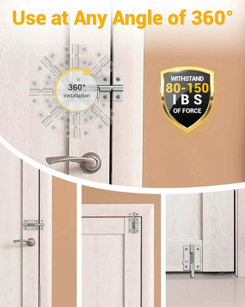 Beefy Heavy Duty Door Slide Latch Lock Kit With Twelve Screws Two Pack Keyless Entry Thickened Steel Sliding Gate Lock Easy Install