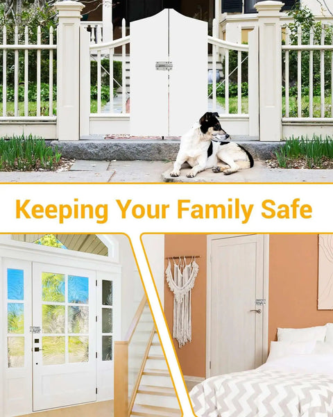 Installed Beefy Heavy Duty Door Slide Latch Lock Kit With Twelve Screws Two Pack Keyless Entry Thickened Steel Sliding Gate Lock