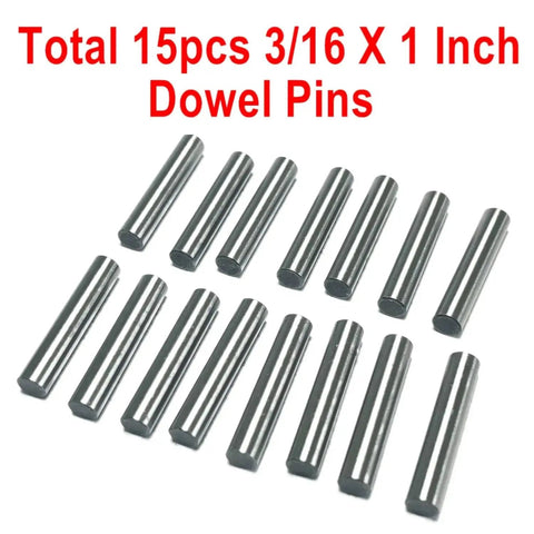 Heavy Duty 3/16 Inch By 1 Inch Dowel Pins 15 Pack For Woodworking And Shelving Alloy Steel Ground Precision Pins Shelf Pegs