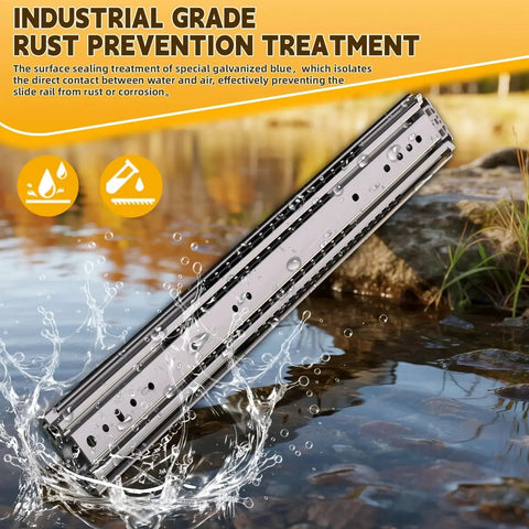 Heavy Duty Drawer Slides 500 Lb Capacity Full Extension Ball Bearing Side Mount Rails with rust prevention treatment in water