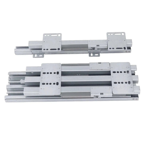 Bottom Mount Heavy Duty Drawer Slide With Pull Out Function for kitchen cabinets and closets, metal slide set for smooth operation