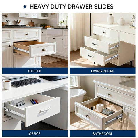 Soft Close Heavy Duty Drawer Slides 22 Inch, 10 Pairs 100lb Load Capacity Ball Bearing Drawer Glides in kitchen, office, living room, bathroom