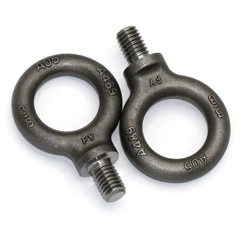 Heavy Duty Lifting Eyebolts Set Of 2 3/8-16 Thread Eye Bolts With 5/8 Inch Reach Forged Quenched And Tempered Carbon Steel 1035 ISO 9001