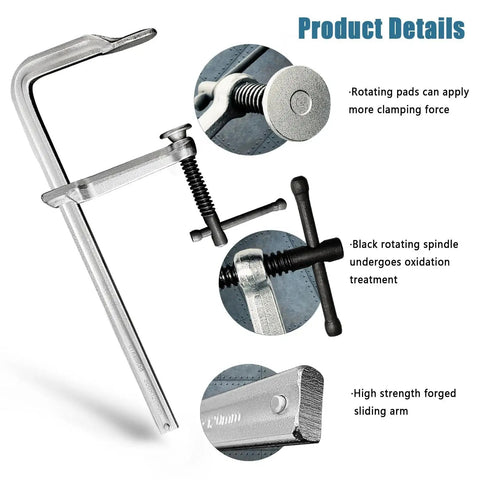 Two Pack 12 Inch Heavy Duty F Clamps For Welding Woodworking And Metalworking With 550 Lbs Load Capacity And 3 Inch Throat Depth All Steel Construction For Maximum Stability And Professional Results display
