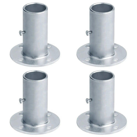 Heavy Duty Chain Link Fence Post Floor Flange Base Set Of Four For One Five Eighths Inch OD Poles Surface Mount Round Post Base
