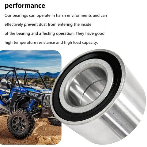 Close-up of Front Wheel Bearing Kit For Can Am Outlander 330 400 500 650 800 1000 beside an ATV