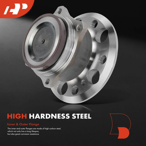 Two Pack Heavy Duty Front Wheel Bearing And Hub Assembly For Mercedes Benz C63 AMG 2008-2011/2013-2015, SLC43 AMG 2017-2020, SLS AMG 2011-2015, Front Left And Right Fit, Replaces 513360, close-up of high hardness steel flange