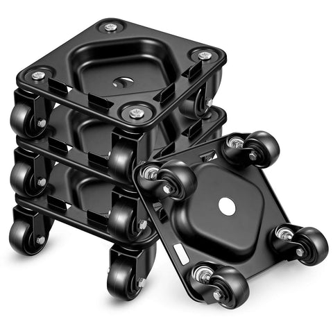 1500 lb heavy duty furniture dolly with anti slip groove design, full carbon steel panel, 4 wheel movers with 360° rotatable casters