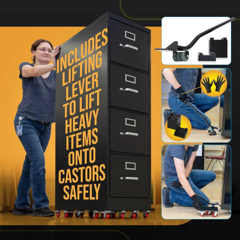 Heavy Duty Furniture Movers With Wheels Furniture Dolly Kit Moving Furniture Lift Tool with casters and lever in use