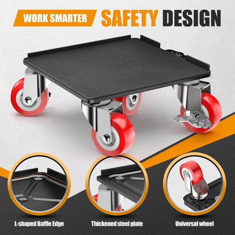✝️ 2000LBS Heavy Duty Furniture Dolly & Mover - 6.4" Carbon Steel Panel with 5X 360° Wheels, Non-Slip Sliders & Lifter for Sofa, Piano, Appliances