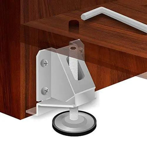 Beefed Up Heavy Duty Adjustable Furniture Leg Levelers 4 Pack Up To 2000 Lbs Per Leg Total 8000 Lbs Capacity installed on cabinet
