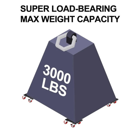 Illustration showing 3000 lbs weight capacity for 4 Pack Heavy Duty Furniture Mover With Wheels Dolly Sliders Tool Set.