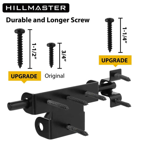 Heavy Duty Slide Bolt Gate Latch For Wooden Fences And Doors With Padlock Hole, black latch with upgrade screws.