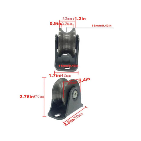 Pulley,Pulley Wheel, 2 Heavy Duty Track Wheel,Directional Sheave,Sliding Gate Roller,Double Bearing,for Industrial Machines,Rolling Gates