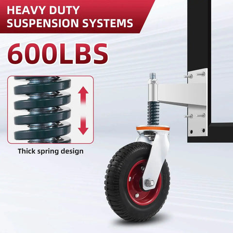 8 Inch Gate Wheel For Metal Tube Gates With 600Lb Capacity Heavy Duty Gate Caster Featuring 360 Degree Rotation And Spring Loaded Design Includes Screws And Screwdriver For Durable Fence Gate Mobility And Smooth Operation