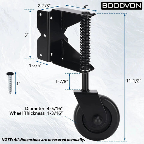 Heavy Duty Gate Wheel And Casters For Outdoor Wooden And Fence Gates Spring Loaded For Shock Absorption 360 Degree Swivel