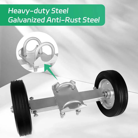 8 Inch Heavy Duty Gate Wheel With Hard Rubber Tread And Adjustable Steel U Bolts For Chain Link Fence And Metal Tube Gates