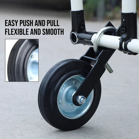 6 Inch Heavy Duty Swing Gate Wheel For One And Five Eighths To Two Inch Tubes 550 Lb Capacity Metal Gate Roller attached to gate