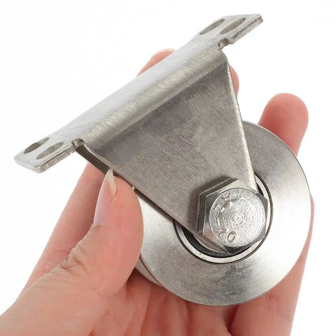 Groove Wheel Pulley 2.75X2.36X1.77 Inches Heavy Duty Sliding Door Pulley With U Shaped Groove held in hand