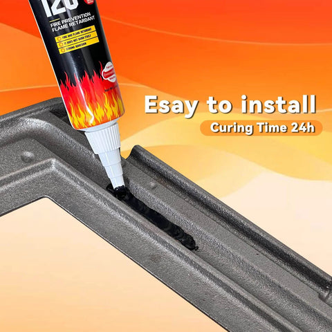Applying Heavy Duty High Temperature RTV Silicone Sealant For Wood Stove Doors Withstand Up To 850F Non Toxic Low VOC.