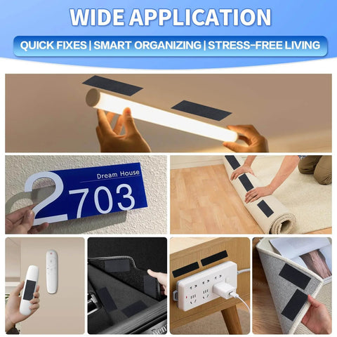 Heavy Duty Double Sided Hook And Loop Tape Adhesive Strips 1x4 Inches Set Of 20 for quick no drill mounting solutions on various items