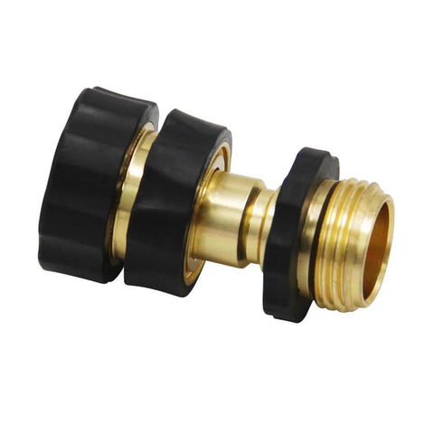 Heavy Duty Aluminum Garden Hose Quick Connect Set Featuring Four Male And Four Female Connectors With O Ring Washers For Leak Proof Attachments Easy Clip On Adapters And Connector Kit For Fast Reliable Hose Setups close-up of male connector