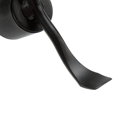 Close-up of heavy duty hubcap remover tool for auto mechanics, showing durable steel build, rubber hammer face, and wide pry blade.