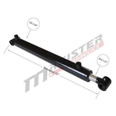 Direct From Manufacturer 2 Inch Bore 24 Inch Stroke Welded Heavy Duty Hydraulic Cylinder With Cross Tube Ends Double Acting Piston