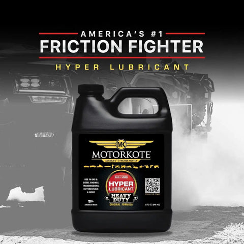 Heavy Duty Hyper Lubricant Engine Treatment For All Oils And Engines 32 Ounce Bottle Single Black with truck in background