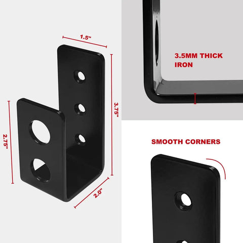Heavy Duty 2x4 Door Barricade Brackets Set For Indoor Outdoor Use 700 Lbs Of Force Easy Install In Minutes Rust Proof Iron U Brackets