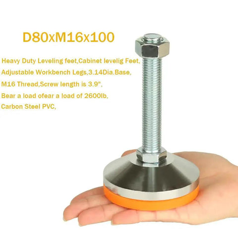 Heavy Duty Leg Levelers For Workbenches, Machines And Cabinets, Adjustable Leveling Feet With M16 Thread, 2600 Lb Capacity