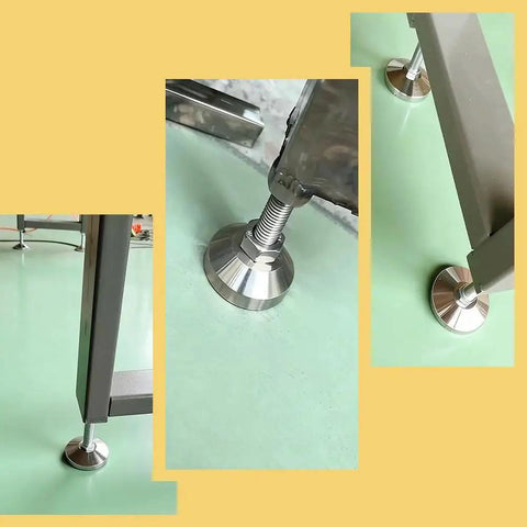Heavy Duty Machine Leveling Feet With 3.15 Inch Base And M16 Thread For 3300 Lb Capacity Adjustable Levelers installed on metal frame