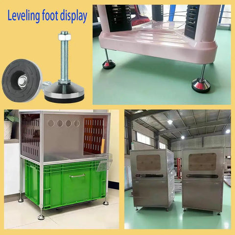 Heavy Duty Leveling Feet Set For Machines And Workbenches With Non Slip 3.14 Inch Base, M16 Thread, 2600 Lb Capacity, display