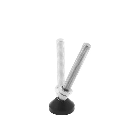 Four heavy duty screw on leveling feet with M8 threads provide precise height adjustment, anti skid rubber swivel base