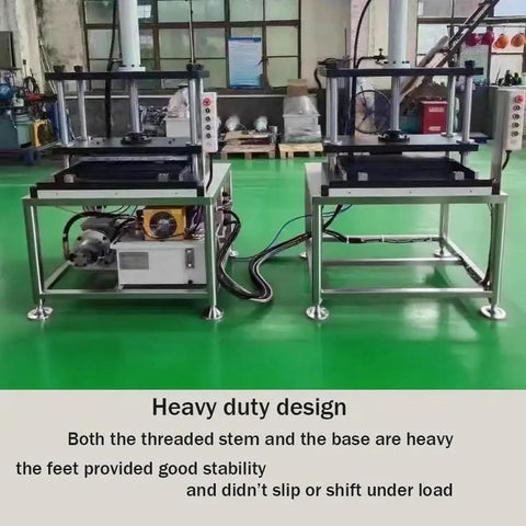 Heavy Duty Machine Leveling Feet With 3.15 Inch Base And M16 Thread For 3300 Lb Capacity Adjustable Levelers installed on machinery in workshop