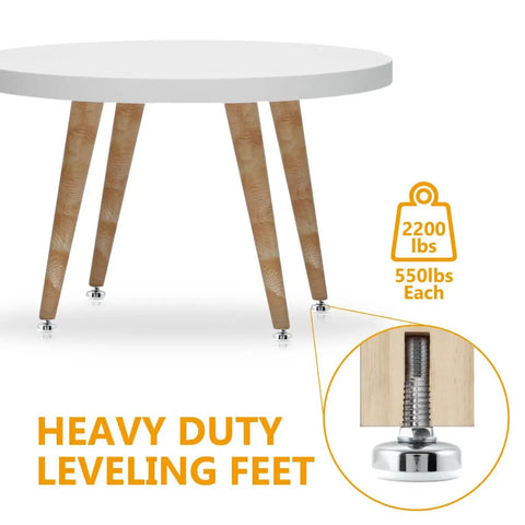 Table with Heavy Duty Adjustable Furniture Levelers 4 Pack By Powertec With Three Eighths Inch By Sixteen Threaded Inserts