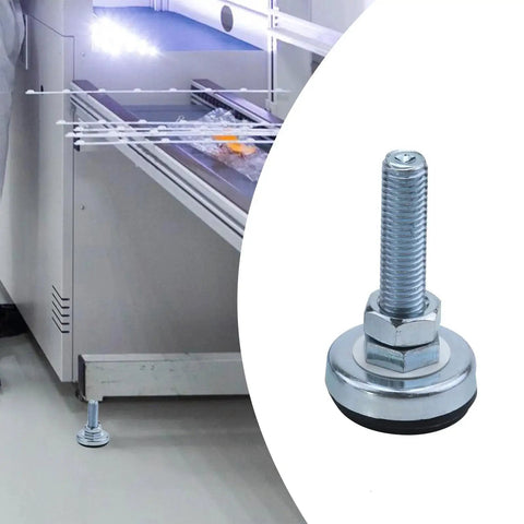 Rock Solid Heavy Duty Adjustable Leveling Feet Set Of 4 With M12 Thread, Carbon Steel Core And Rubber Cushioned Base, for machines