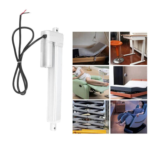 Heavy Duty 12V 200mm Stroke Linear Actuator 1500N For Sofa Bed Lifting System shown with various applications