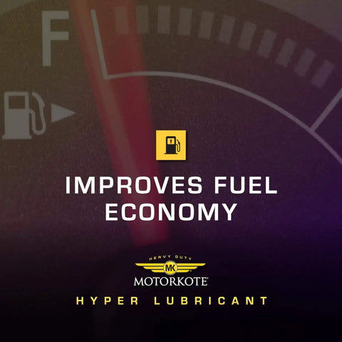 Heavy Duty Hyper Lubricant for Gas and Diesel Engines, improves fuel economy, 1-gallon, extends engine life, product packaging.