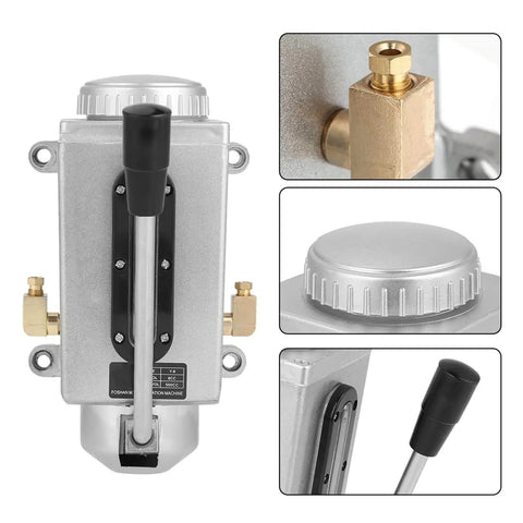 Heavy Duty Manual Lubrication Pump With Double Outlet Port 500CC CNC 4mm Oiler for Punching and Lathe Machines