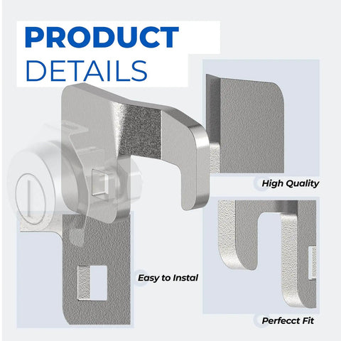 Durable mailbox lock cam replacement for CompX National C9100 C9200, Florence 1570F Series, and USPS L-1172C CBU STD-4C, metal pieces close-up.
