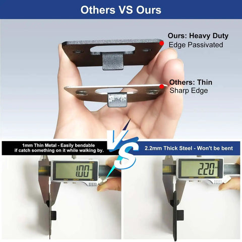 Comparison of Extended Lip Strike Plate Two And A Half By Two And A Quarter Inch Heavy Duty Matte Black Door Latch Striker