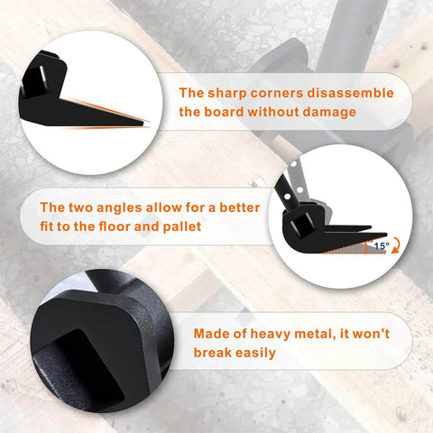 Heavy Duty Pallet Buster Tool For Fast Deck Removal And Pallet Breaking Beast Pallet Breaker For Wood Pallets Used In Framing Roofing And Drywall Spans Up To Three Point Three Inches Between Planks No Handle Black details