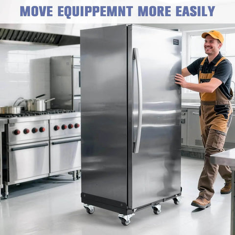 Worker using 2000LBS Heavy Duty Moving Dolly with 6 Swivel Wheels in kitchen, furniture dolly with 100% thicken steel frame