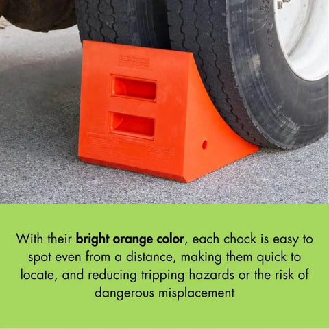 Extra Large Wheel Chock For 46 To 65 Inch Tires Heavy Duty Wheel Chock For Semi Trucks Utility Vehicles And Tractor Trailers 140K Lb Load Capacity Made In USA Polyurethane UC1210
